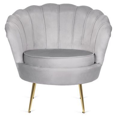 Крісло м'яке з підставкою MEBEL ELITE GRAND Velvet Сірий фотографія