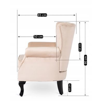 Крісло м'яке оксамитове MEBEL ELITE MALLO Velvet Беж фотографія