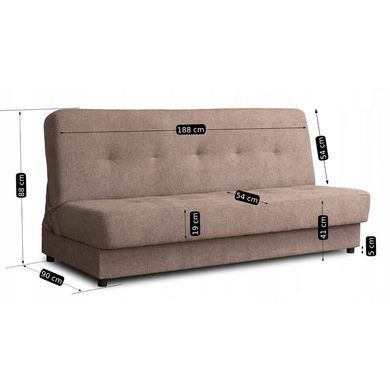 Диван розкладний MEBEL ELITE ARUBA 188 см Коричневий фотографія