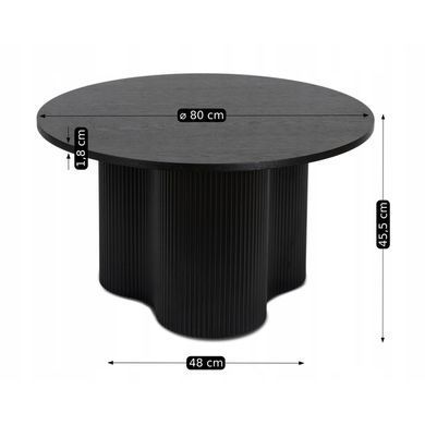 Журнальний столик DERIAN MAX MEBEL ELITE 80x80 Чорний фотографія