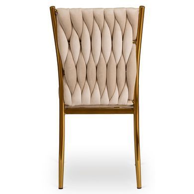 Стілець оксамитовий MEBEL ELITE DAN Velvet Кремовий/ Золотий фотографія