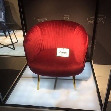 Кресло CROWN Velvet Halmar Бордо фотография