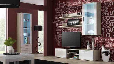 Стінка SOHO 6 Cama Дуб Сонома Мат / Білий Глянець фотографія