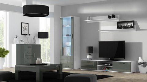 Стенка SOHO 2 Cama Белый Мат / Серый Глянец фотография