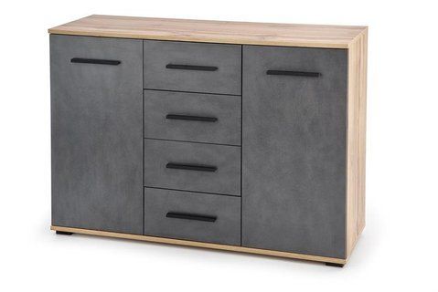 Комод LIMA KM-4&nbsp;Halmar 116x40 Дуб Вотан Серый фотография