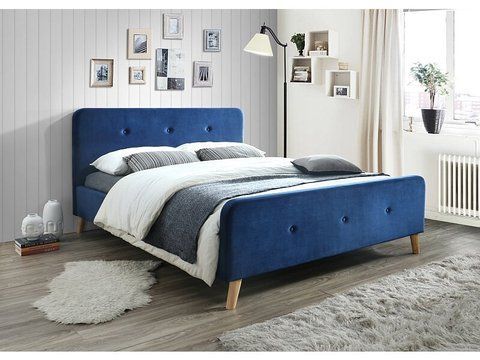 Кровать MALMO Velvet Signal 160x200 Синий фотография