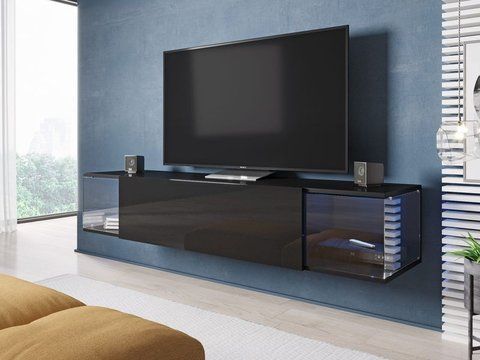 ТВ Тумба Sky RTV Cama Черный/Черный глянец фотография