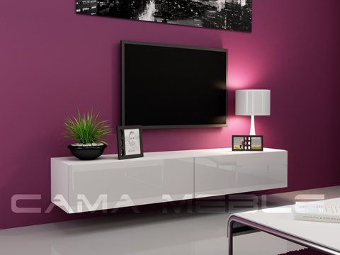 ТВ Тумба VIGO RTV Cama 140 Білий Мат / Білий Глянець фотографія