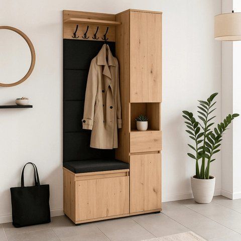 Прихожая MEBEL ELITE PARMA 80 Дуб Артизан/графит фотография