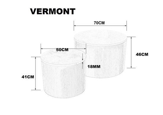 Комплект журнальных столиков VERMONT Intarsio 70x70 белый эф.мрамора/дуб фотография