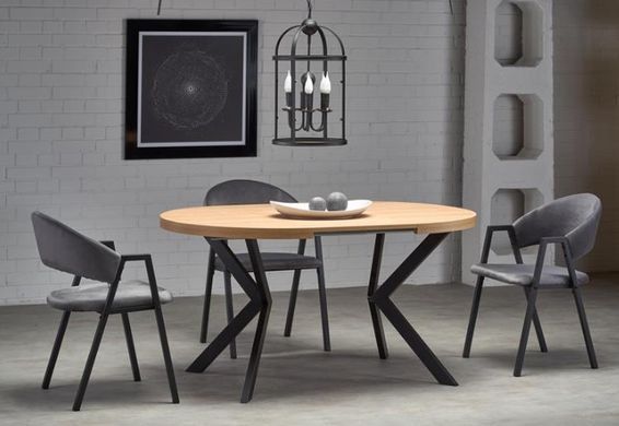 Стол раскладной PERONI Halmar 100(250)х100 золотой Дуб/Черный фотография
