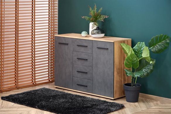 Комод LIMA KM-4&nbsp;Halmar 116x40 Дуб Вотан Серый фотография