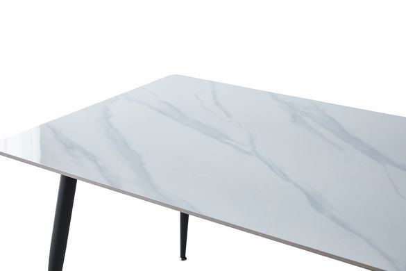 Стіл SABA CERAMIC Intarsio 130x70 Білий Глянець Кераміка Чорний Мат фотографія