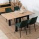 Комплект стол раскладной MEBEL ELITE MAX 80(160)х80 см Дуб артизан Черный +4 стула CHRIS Зеленый