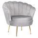 Крісло м'яке з підставкою MEBEL ELITE GRAND Velvet Сірий
