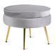 Крісло м'яке з підставкою MEBEL ELITE GRAND Velvet Сірий