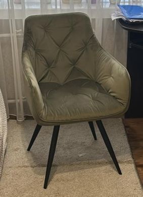 Крісло обертове MANGO Velvet Signal Оливка фотографія