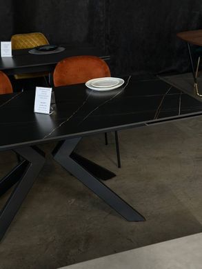 Стол раскладной SWANK LOFTY BLACK Concepto 180(260)x90 Керамика Черный фотография