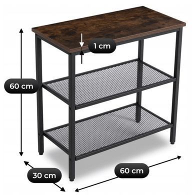 Журнальный столик MEBEL ELITE CARTER 60*30 рустикальный дуб/черный фотография
