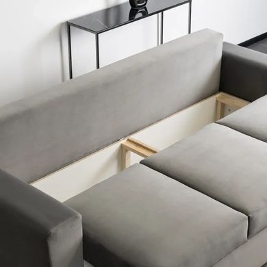 Диван 3-х місний оксамитовий MEBEL ELITE EMIL Velvet 230 см Сірий фотографія