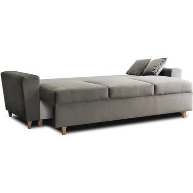 Диван 3-х місний оксамитовий MEBEL ELITE EMIL Velvet 230 см Сірий фотографія