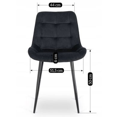 Комплект стіл розкладний MEBEL ELITE MAX 80(160)х80 см Дуб Крафт Чорний +4 стільці CHRIS Чорний фотографія
