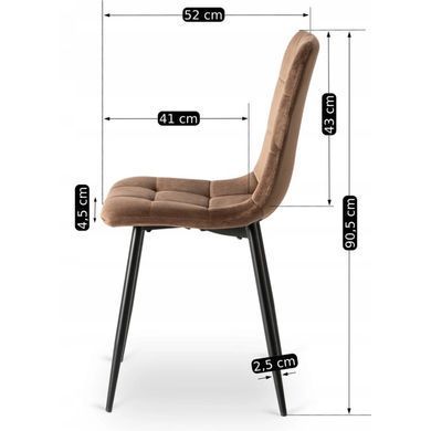 Стул бархатный MEBEL ELITE PERU Velvet Коричневый фотография