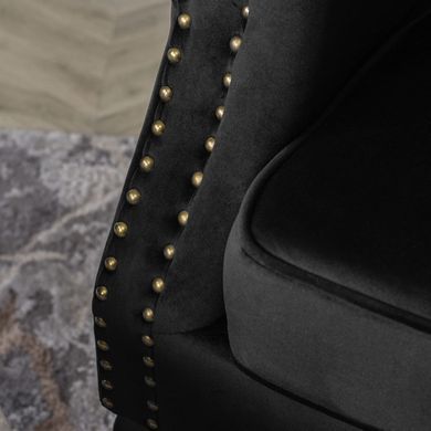 Крісло м'яке оксамитове MEBEL ELITE MALLO Velvet Чорний фотографія