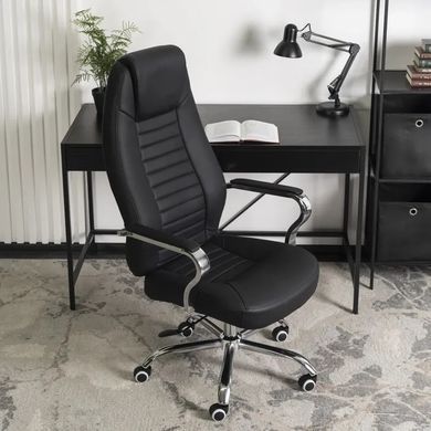 Стул офисный поворотный MEBEL ELITE AURERO экокожа черный фотография