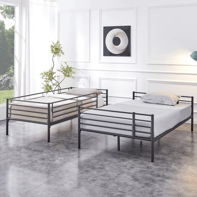 Двухъярусная кровать 90x200 см MEBEL ELITE TRES черный фотография
