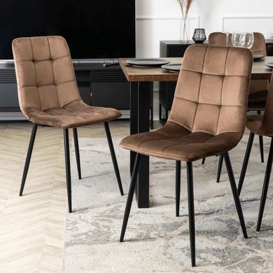 Стул бархатный MEBEL ELITE PERU Velvet Коричневый фотография