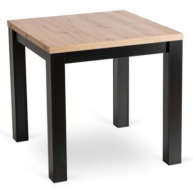 Комплект стіл розкладний MEBEL ELITE MAX 80(160)х80 см Дуб Крафт Чорний +4 стільці CHRIS Чорний фотографія