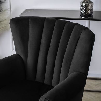 Крісло м'яке оксамитове MEBEL ELITE MALLO Velvet Чорний фотографія