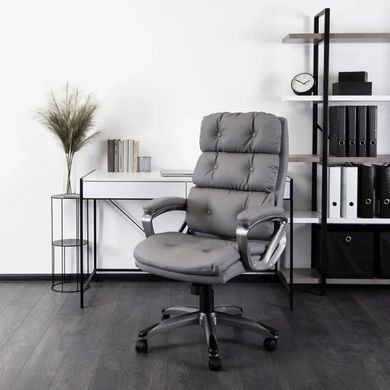 Стілець офісний обертовий MEBEL ELITE STRATO Екошкіра Сірий фотографія
