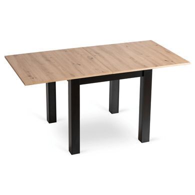 Комплект стіл розкладний MEBEL ELITE MAX 80(160)х80 см Дуб Крафт Чорний +4 стільці CHRIS Чорний фотографія