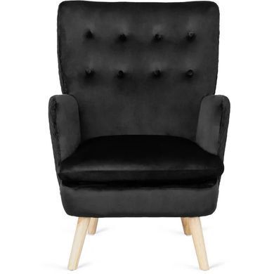 Кресло мягкое бархатное MEBEL ELITE SANTOS Velvet Черный фотография