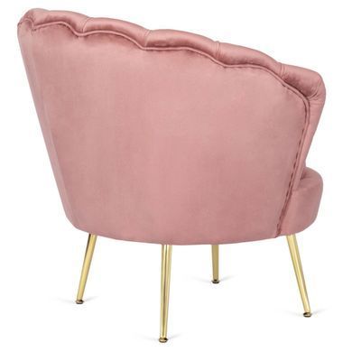 Крісло м'яке з підставкою MEBEL ELITE GRAND Velvet Рожевий фотографія