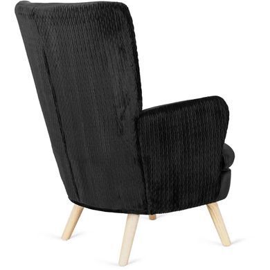 Кресло мягкое бархатное MEBEL ELITE SANTOS Velvet Черный фотография