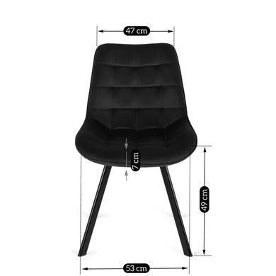 Стул бархатный MEBEL ELITE RICK Velvet Черный фотография