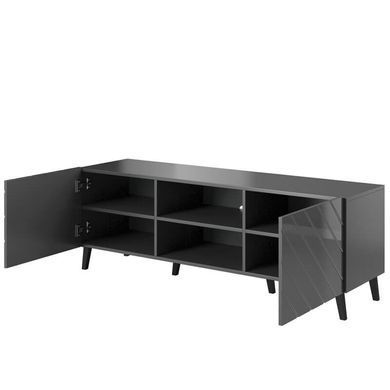 ТВ Тумба ABETO RTV Cama 150 Графит мат / Графит глянец фотография