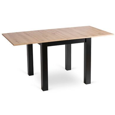 Комплект стіл розкладний MEBEL ELITE MAX 80(160)х80 см Дуб Крафт Чорний +4 стільці CHRIS Чорний фотографія