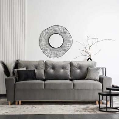 Диван 3-х місний оксамитовий MEBEL ELITE EMIL Velvet 230 см Сірий фотографія