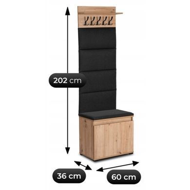 Передпокій MEBEL ELITE VENORNA 60 Дуб Артизан/графіт фотографія