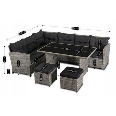 Комплект садових меблів MEBEL ELITE DALLAS Сірий
