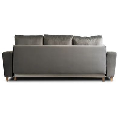 Диван 3-х місний оксамитовий MEBEL ELITE EMIL Velvet 230 см Сірий фотографія