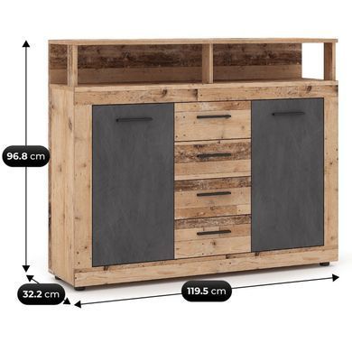 Комод MEBEL ELITE BLAGO MIDI B 120 необроблений дуб фотографія