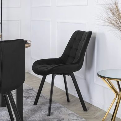 Стул бархатный MEBEL ELITE RICK Velvet Черный фотография