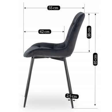 Комплект стіл розкладний MEBEL ELITE MAX 80(160)х80 см Дуб Крафт Чорний +4 стільці CHRIS Чорний фотографія