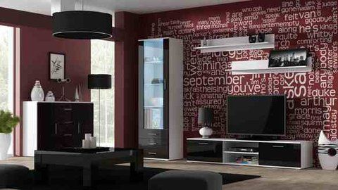 Стенка SOHO 2 Cama Белый Мат / Черный Глянец фотография