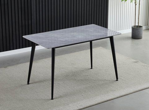 Стіл SABA CERAMIC Intarsio 130x70 Сірий Глянець Кераміка Чорний Мат фотографія
